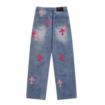 chrome-hearts -pink-cross-jeans