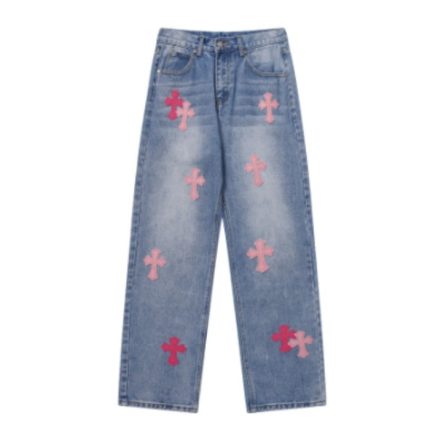 chrome-hearts -pink-cross-jeans